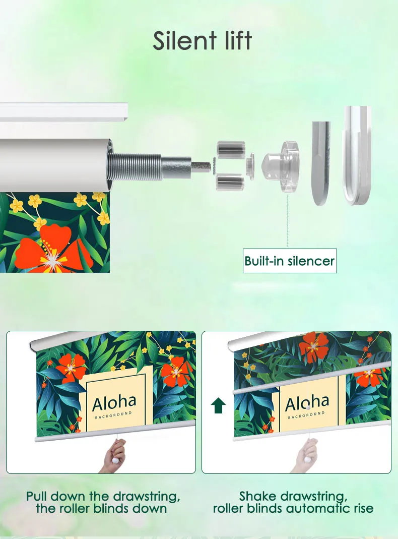 Sunfree тропические листья рулонные шторы для офиса спальни кухни HD Печать зеленые пасторальные жалюзи на заказ