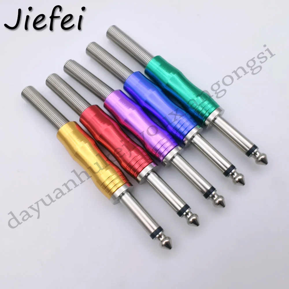 

5-100 шт. 5 цветов 6,35 мм папа 1/4 моно разъем аудио разъем паяльный разъем с пружиной