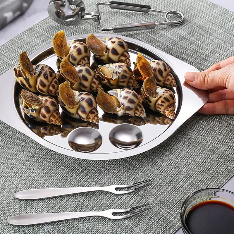 

Seafood Conch Three-Piece Creative Stainless Steel Conch Clamp Set Snail Eating Tool Seafood Buffet Tableware Set