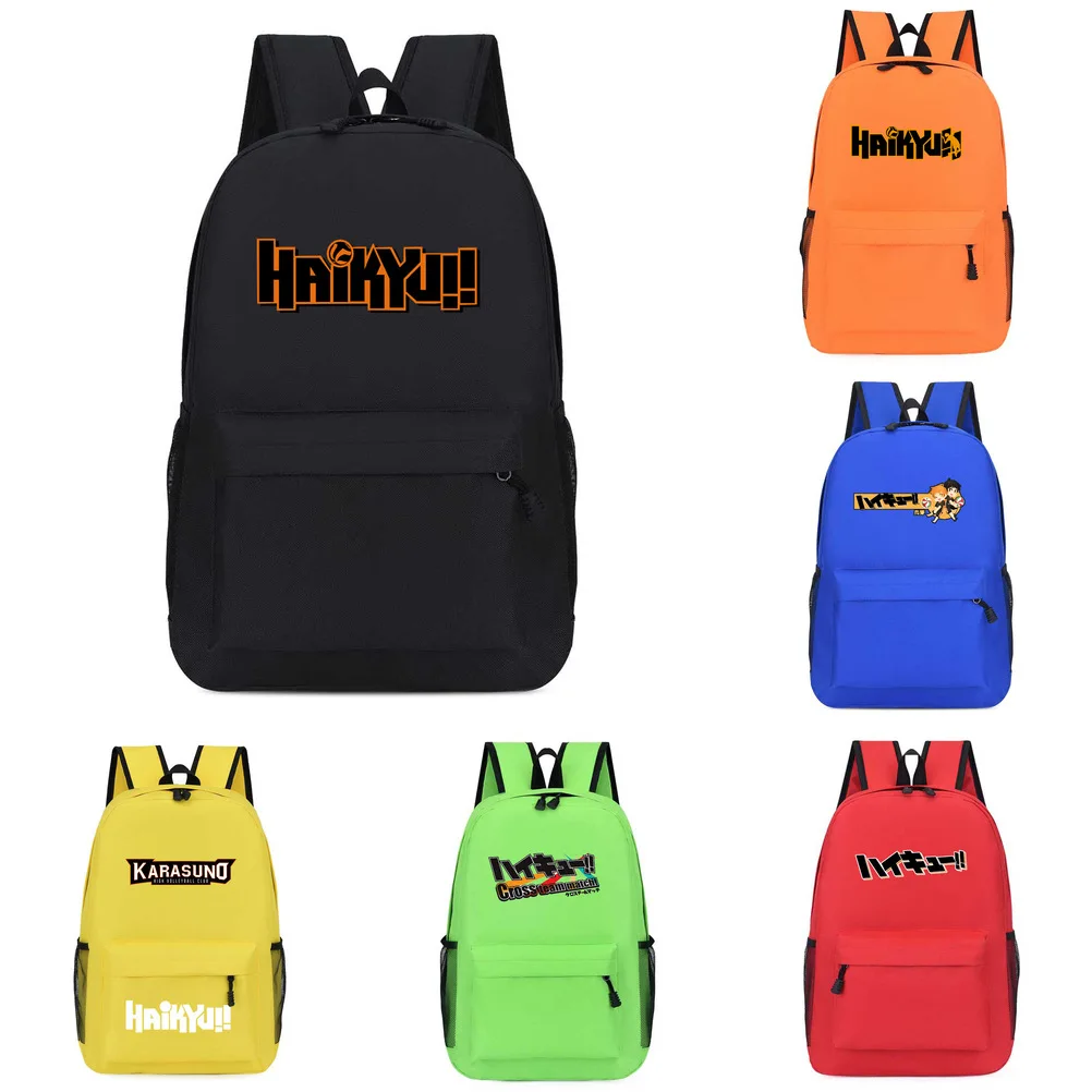 Японский рюкзак с принтом Аниме Haikyuu! Холщовые рюкзаки в стиле Харадзюку для женщин и мужчин, школьные ранцы для подростков, дорожные сумки у...