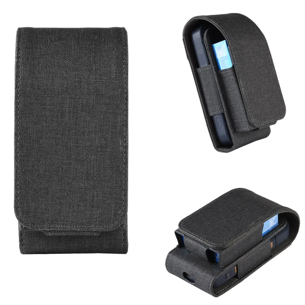 Blue Тканевый чехол для IQOS Чехол-Бумажник Карманный тканевый чехол Textil Canvas 2,4 Plus Джинсовый чехол для переноски электронных сигарет с кольцом-держателем - Цвет: Blue