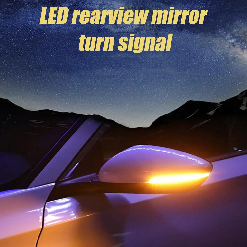 

2Pcs 12V LED Side Mirror Turn Signal Light Rearview Mirror Indicator Sequential Blinker Lamp Auto Decoration Car Modification