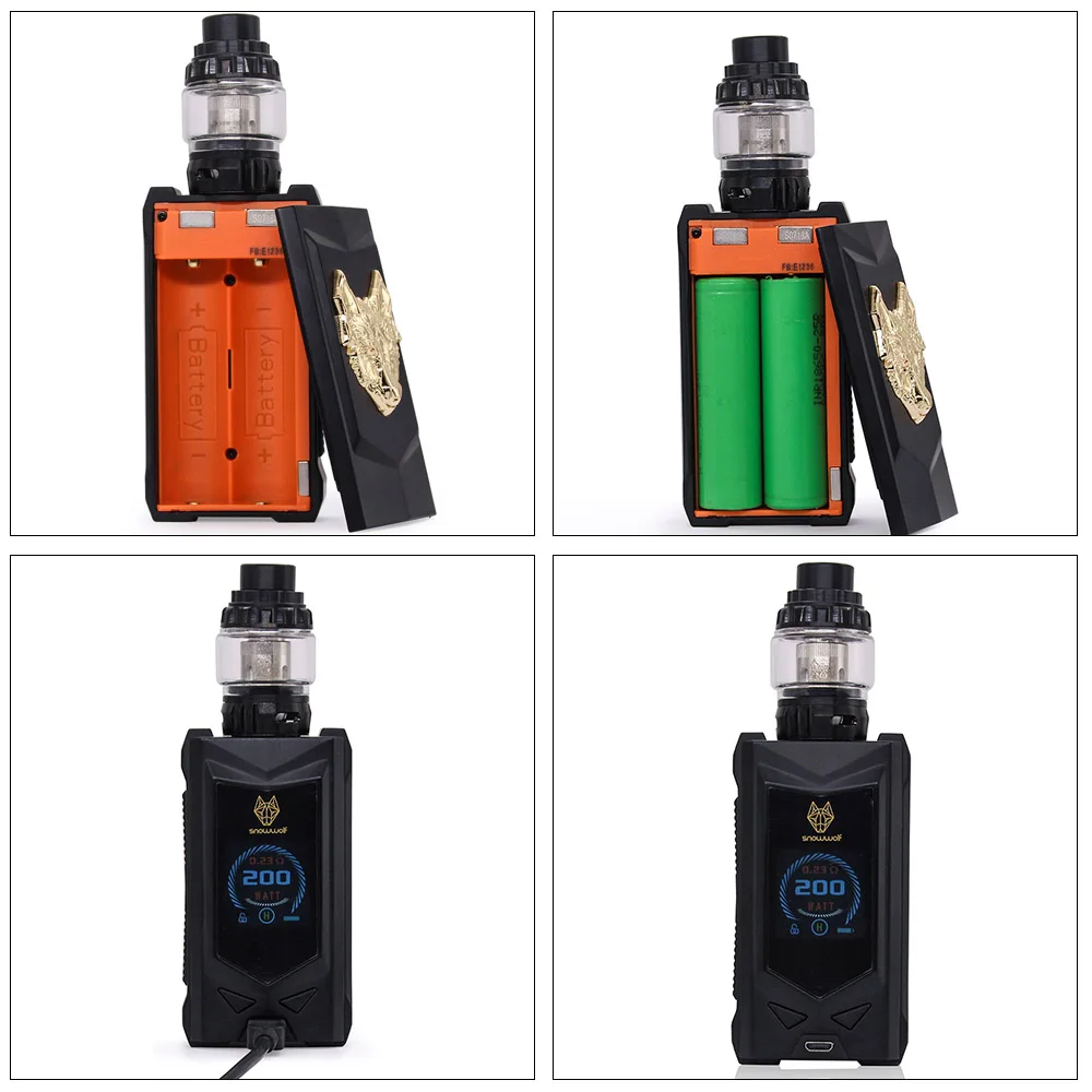 Оригинальный SnowWolf MFENG 200 Вт Box Mod электронной сигареты 6 мл Танк WF 0.2ohm/0.16ohm катушки с