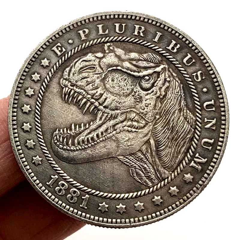 

1881 American Tyrannosaurus Dinosaur Commemorative Coin Embossed Collectible Coin Gift Challenge Coin