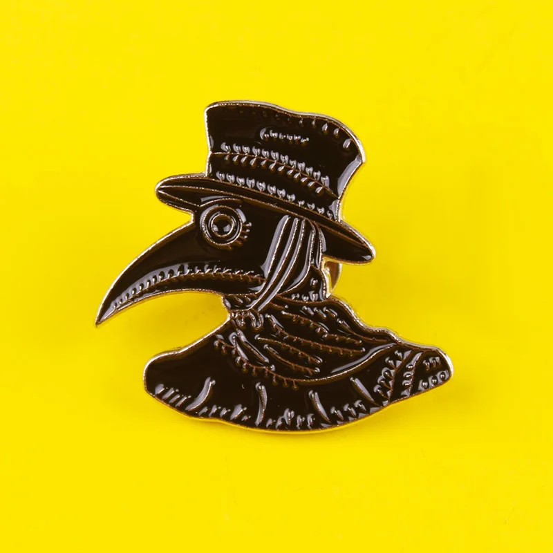 Punk Animal Brooch Plague Doctor's Enamel Brooches Bird-like Beak Mask Pin clothes Badge Snake Jewelry Gift for Friends | Дом и сад