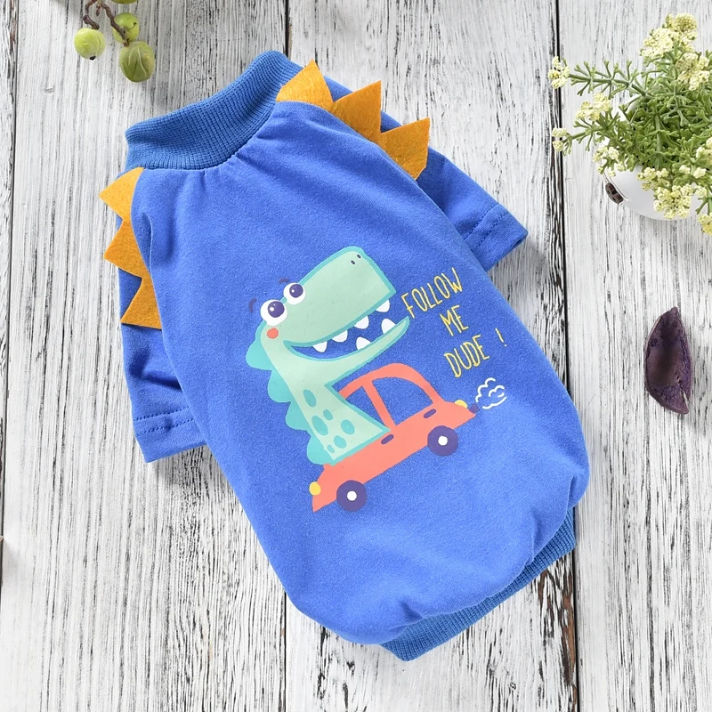 Удобная футболка для домашних животных милая хлопковая одежда с принтом