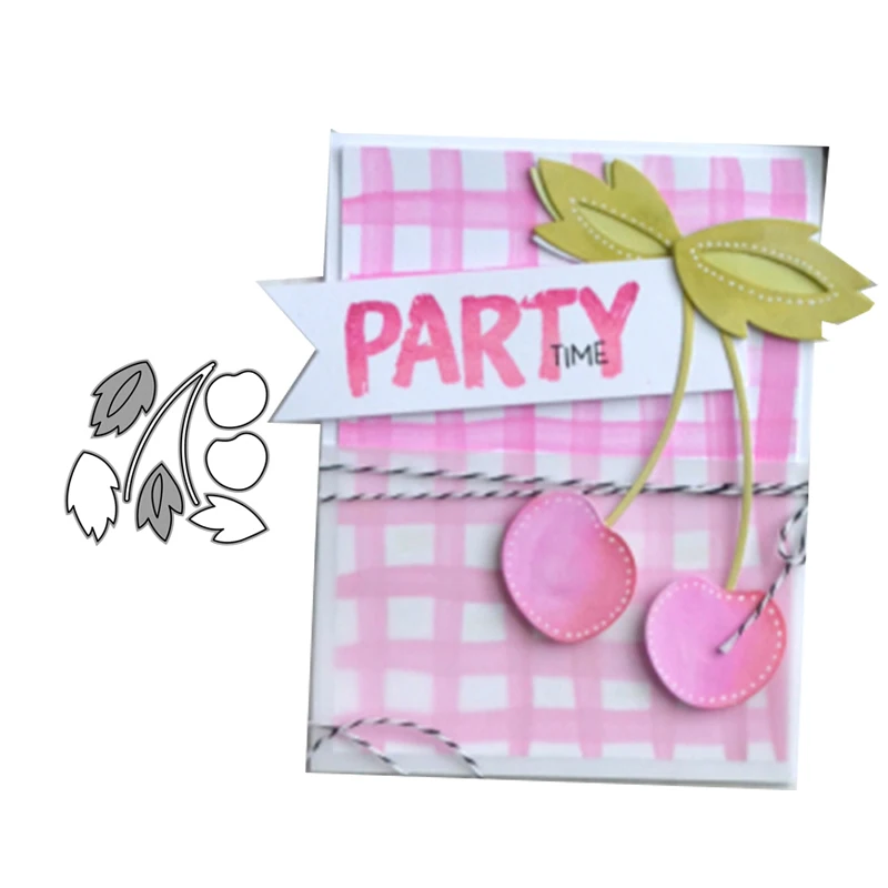 

JC Cherry Leaf Metal Cutting Dies DIY Scrapbooking Decoration Stencil Handmade Card Make Model Craft Mold Die Cut New Design