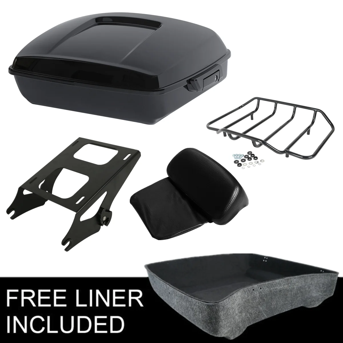 

Motorcycle Chopped Pack Trunk Backrest Rack For Harley Tour Pak Touring Road King Road Glide Street Glide 2014-2021