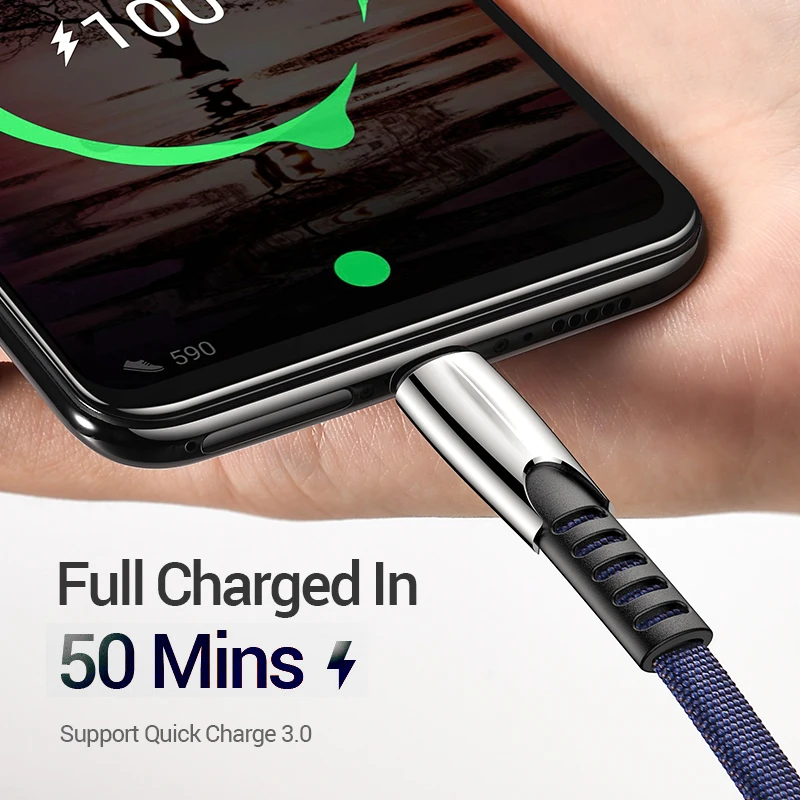 Кабель USB Type-C для Huawei P40 Pro P30 Samsung S10 A70 A50 мобильный телефон с поддержкой быстрой