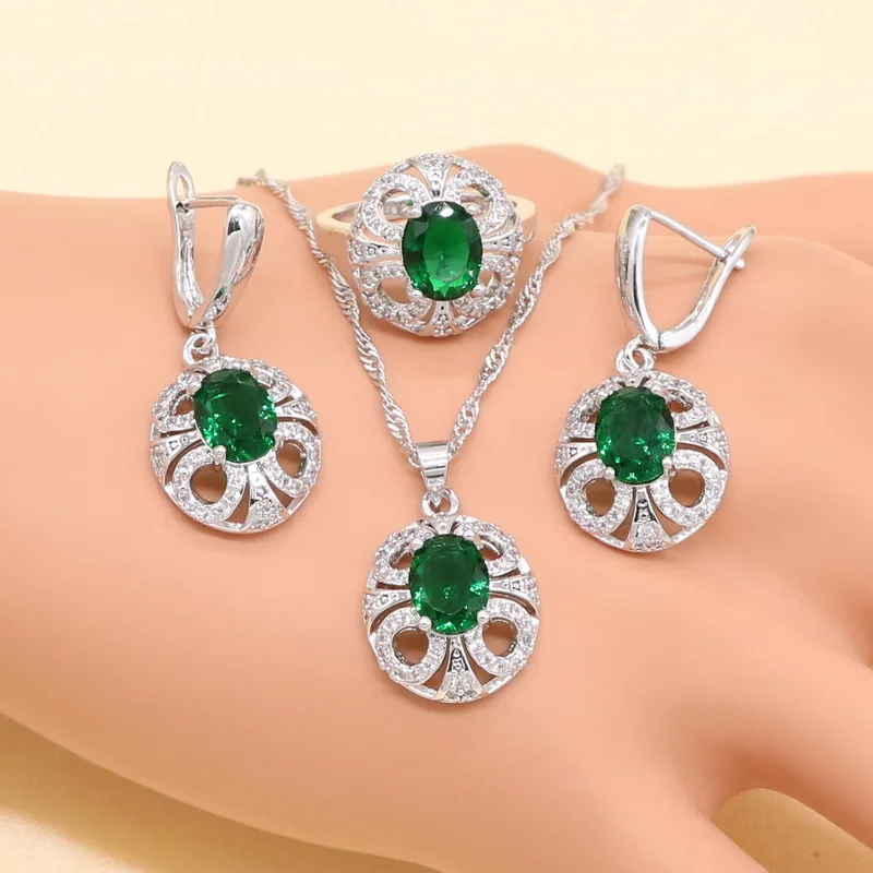 2019 Новый Синий Циркон стерлингового серебра набор украшений для женщин с