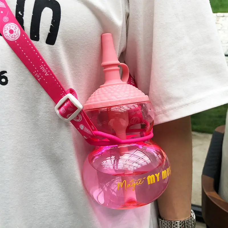 

480ML Kids Student Girl Boy Portable Transparent Plastic Water Bottle Cartoon Transparent Water Bottles Leak-Proof Drinkware