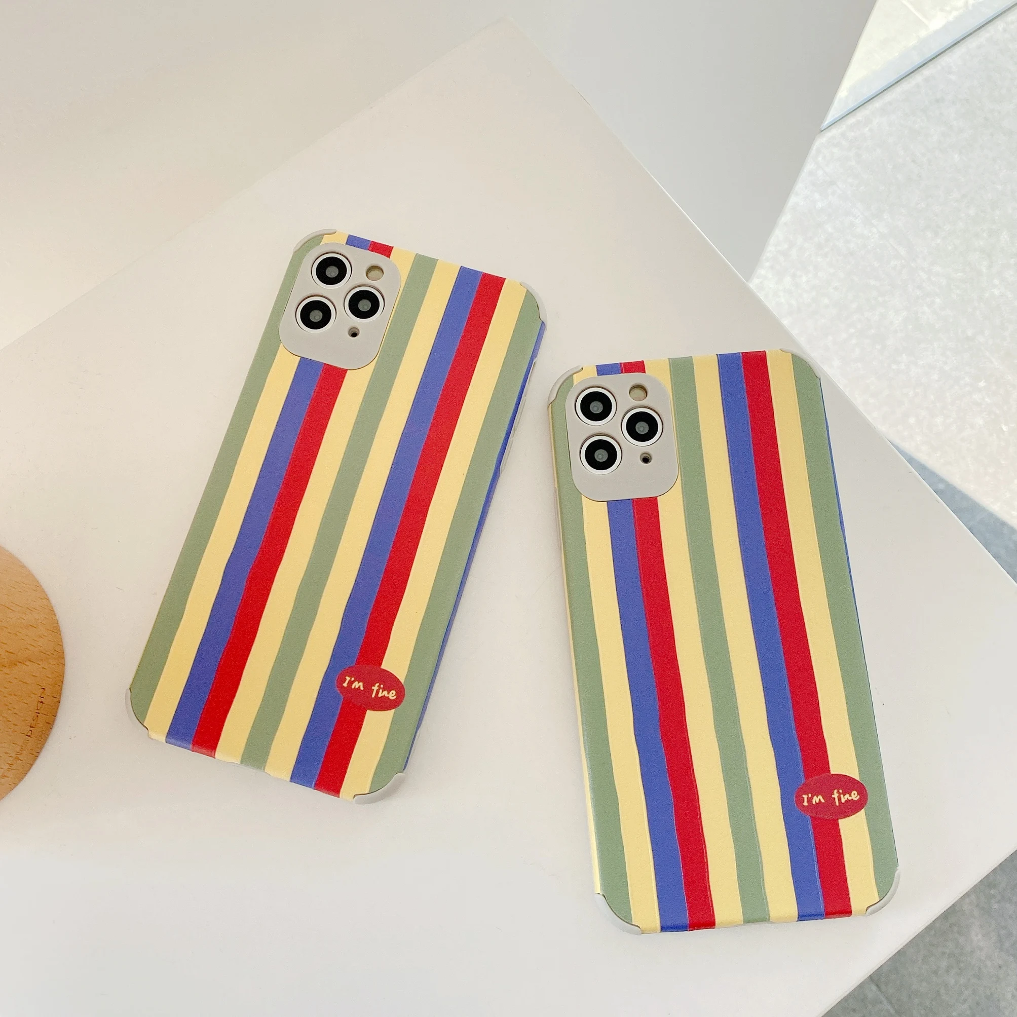 

Rainbow vertical stripes, skinned, suitable for iphone 12 pro mobile phone case 11 7 8 plus X XS Max Xr mini case