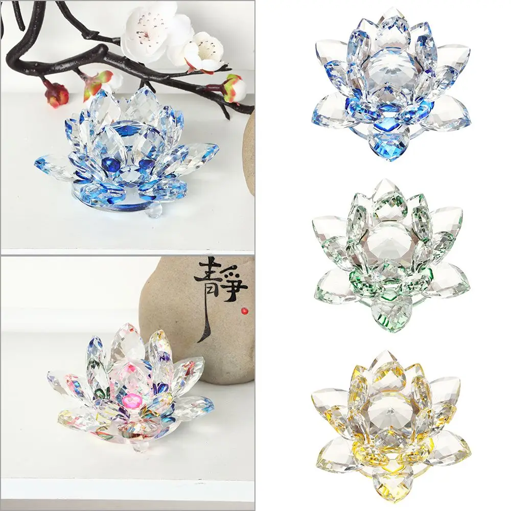 

Gifts Figurines Home Party Decor Fengshui Ornaments Home Decor Crystal lotus Decoration Crafts Desktop Decoration