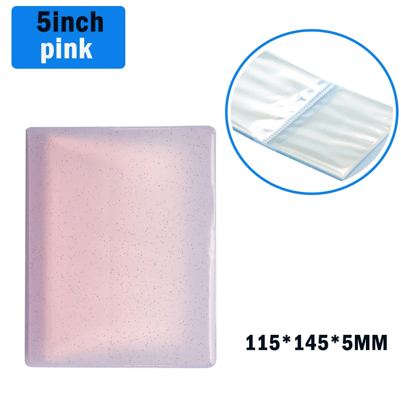 

64 Capacity Cards Mini Holder Binders Albums with Bling Clear Cover for 6.5*9cm Board Games Card Multifunction Sleeve Holder