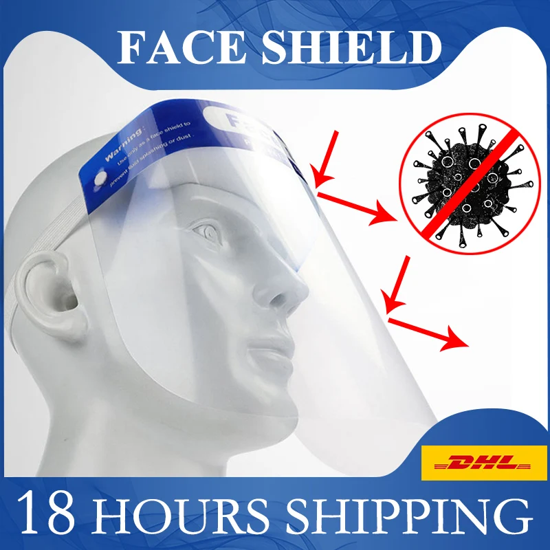 Противовирусный щит для лица полностью прозрачный защитный шлем мягкая защита