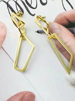 new irregular geometry metal fringed earring stainless jewelry stainless steel golden color luxe