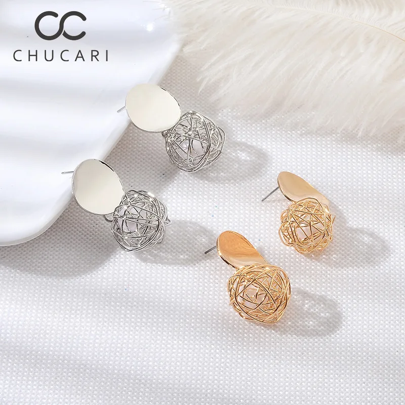 Новые модные крупные серьги CHUCARI 2018 геометрические в виде шара для женщин