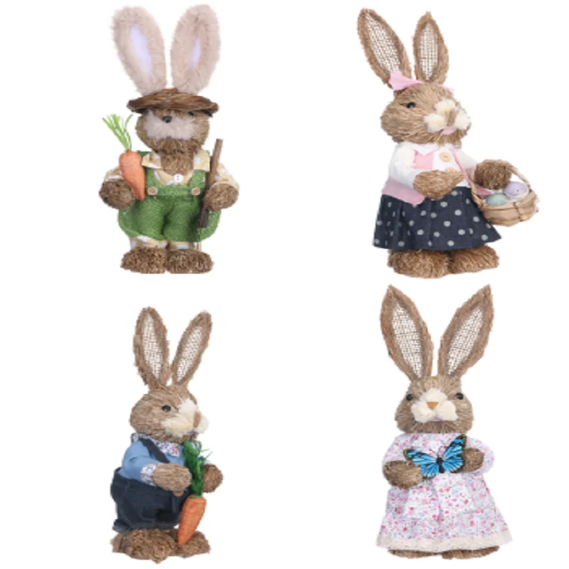 

Easter Realistic Gnome Bunny Home Garden Bunny Decoration Creative Straw Bunny Wholesales！Игрушка-орнамент карликовый кролик