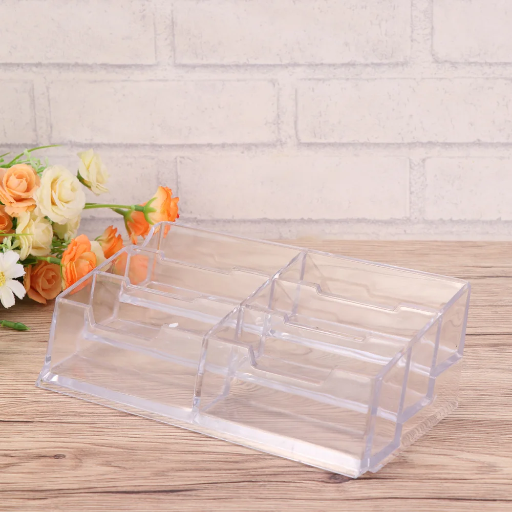 

Acrylic Business Holder School Office Desktop Supplies Business Case Stationery (Six Slots)