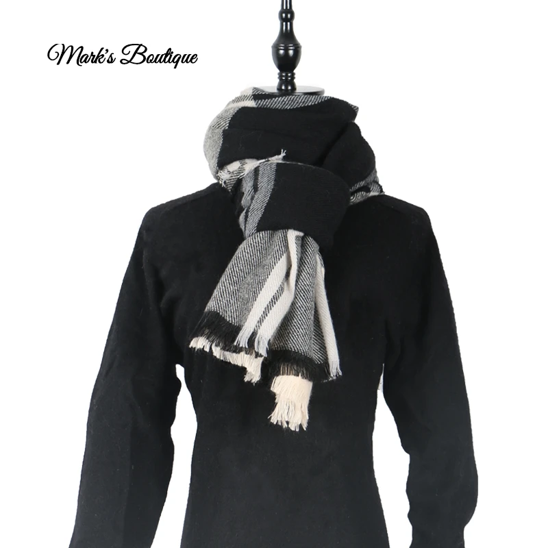 Новый зимний мужской теплый шарф пашмин Повседневный официальный глушитель шали