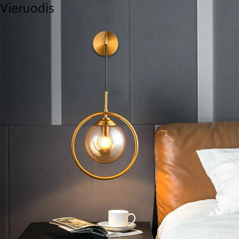 Настенный светодиодный светильник в скандинавском стиле со стеклянными