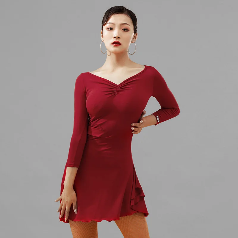 Женское танцевальное платье с V-образным вырезом 2 цвета | Тематическая одежда и