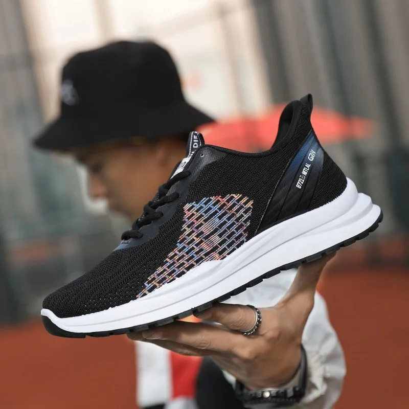 

Men's Walking Shoes Mesh Breathable Rubber Sole Material Light Balance Anti-slip Wear-resistant Sports Leisure Running Shoes
