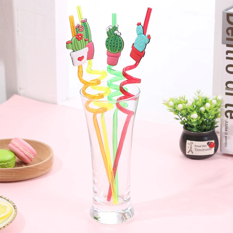 Креативный 4 шт. колючая Груша Форма напиток соломы многоразовый силикон