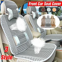 12pcs universal car durable breathable cool seat cover auto suv protector cushion with soft waist pad summer beigecoffeegrey