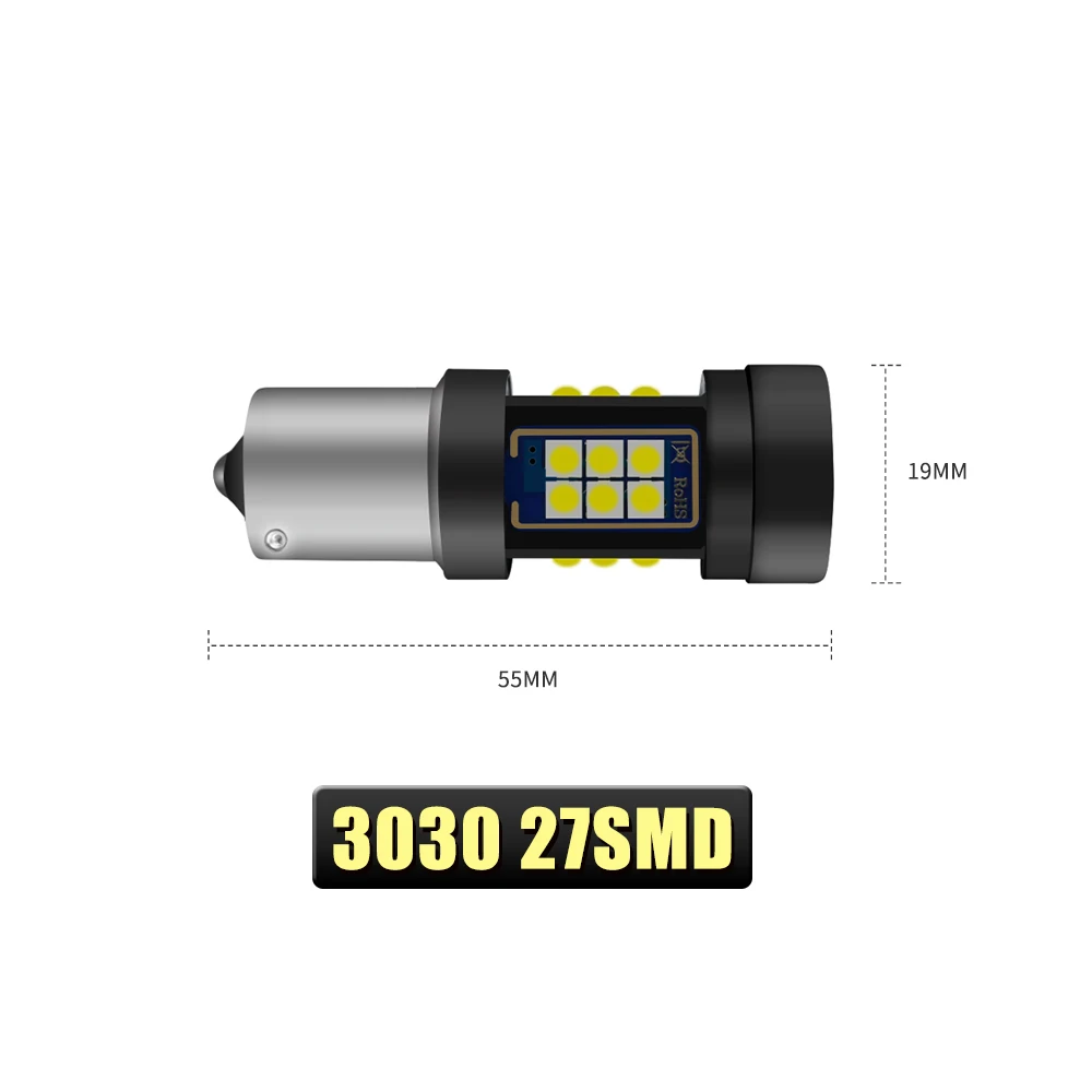 2PCS P21W led 1156 bulb ba15s 3030 27smd car auto Turn Signal Rear Reverse Backup Tail DRL Vehicle Lamps light Red 12V | Автомобили и