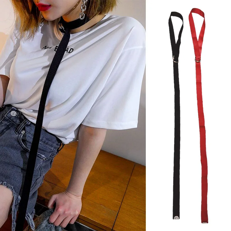 

Интернет; Celebrity Same Стиль персонализированные все-матч чокер длинное ожерелье в стиле «хип-хоп» однотонные Цвет тканевая лента Hipster костюмы