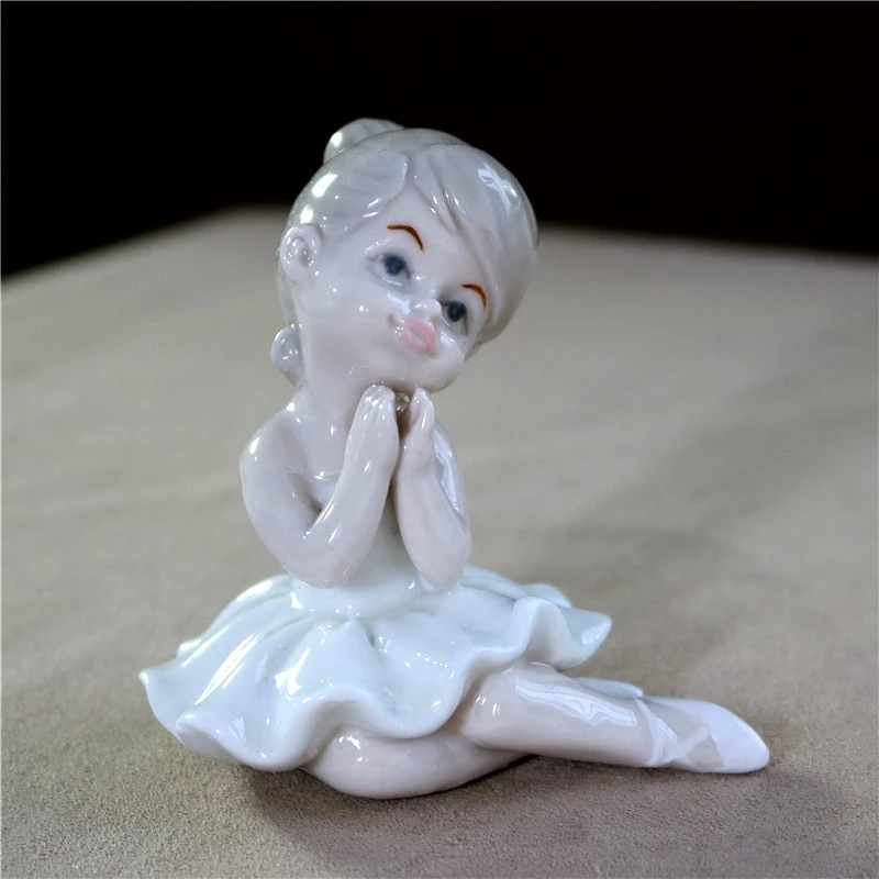 Фарфоровая кукла балерина миниатюрная настольная керамическая фигурка балерины