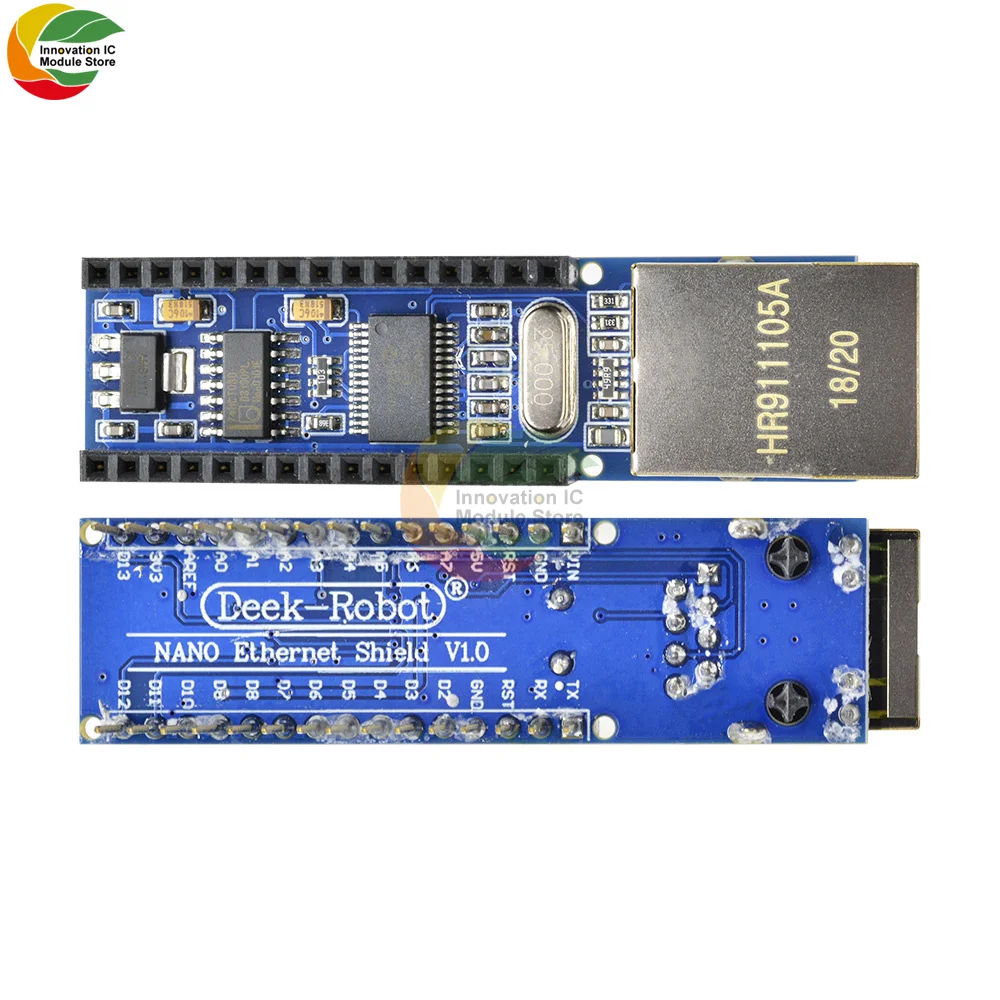 Ziqqucu Защитная плата для Arduino Nano v3.0 Mini ENC28J60 микрочип HR911105A веб-сервер модуль Ethernet |