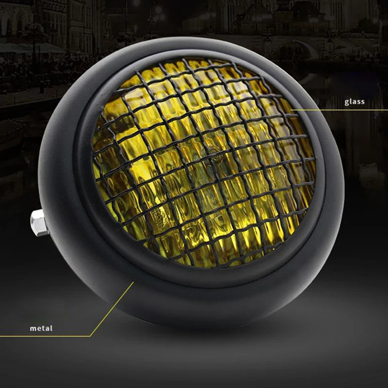

6.5 Inch 12V 55W Motorcycle Fence Headlight Suitable for Gn Cg125 Retro Headlight Retro Mesh Headlight