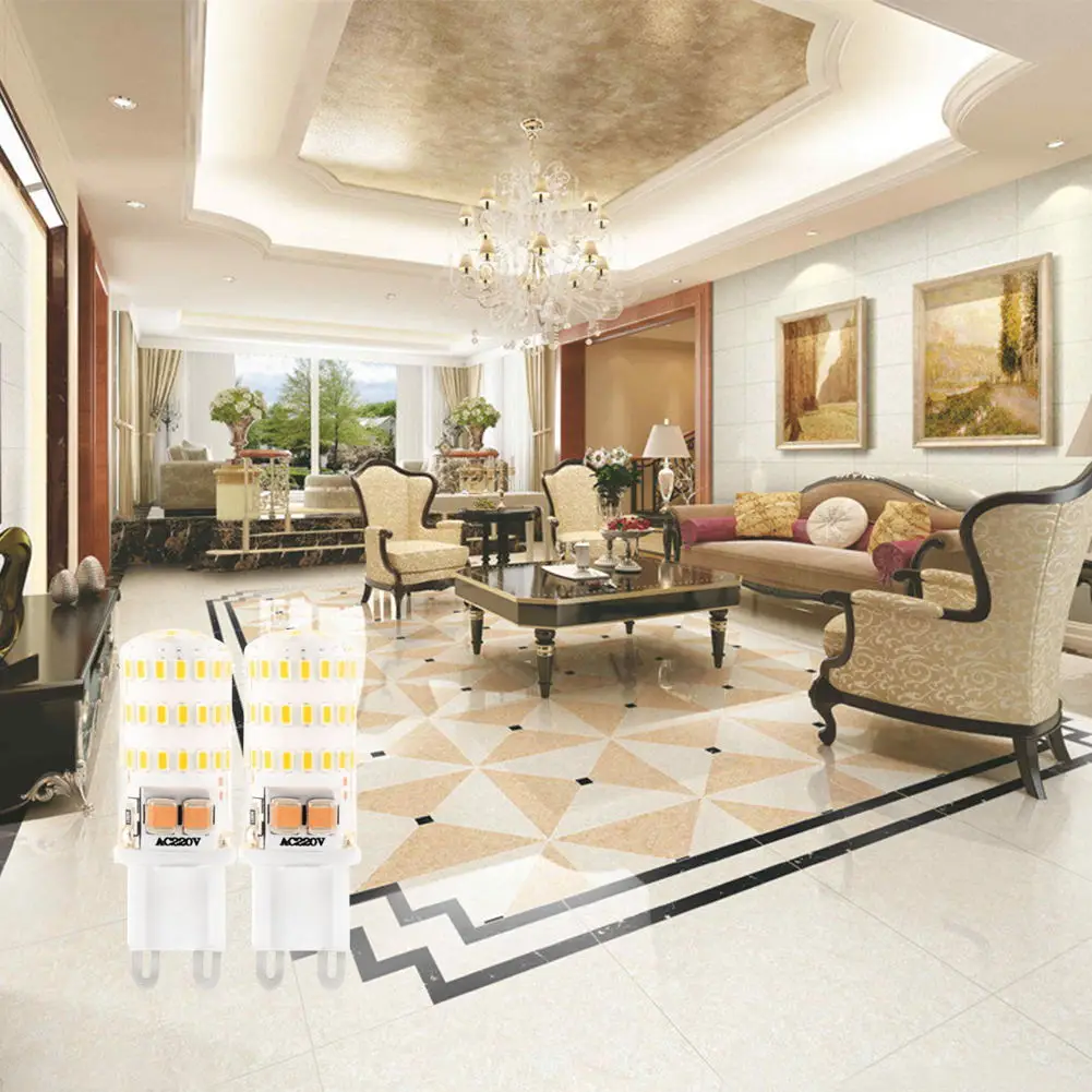 

led G9 6/7/9W Warm Cool White Crystal AC220V Ultra Bright halogen lamp replace Spotlight Chandelier light Replace 3014 Led Corn