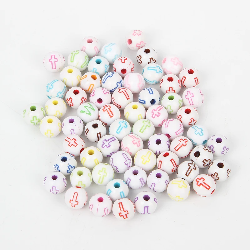 50 шт смешанные цвета насыщенные перекрещивающиеся акриловые бусины для