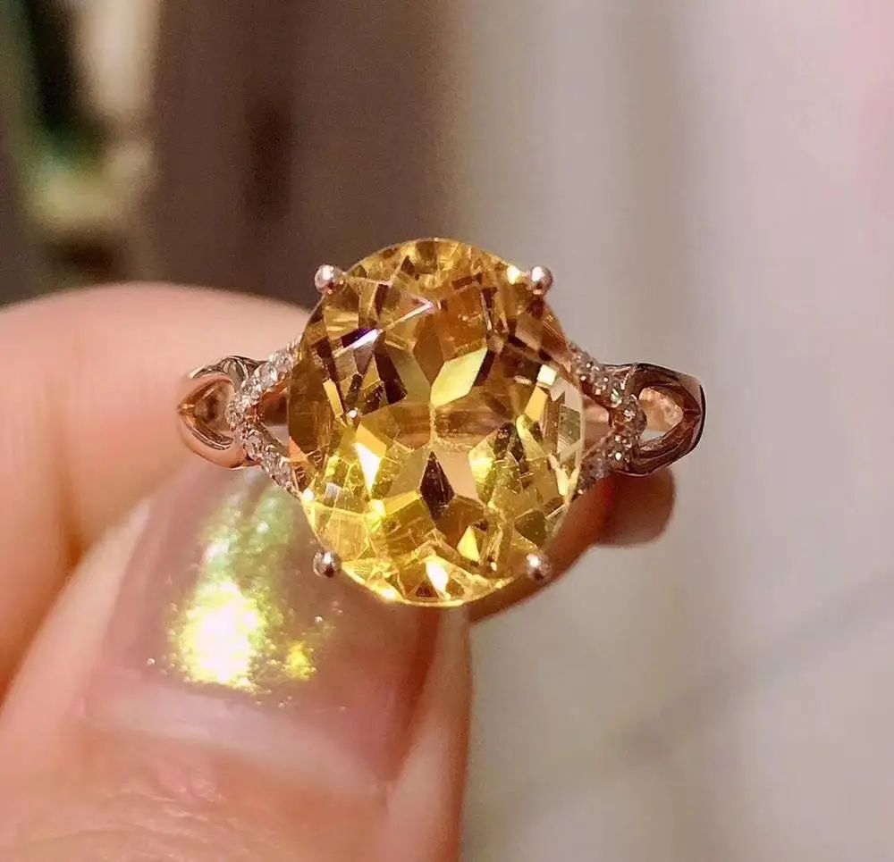 Y428 кольцо цитрин 18 К золото AU750 натуральный 3.6ct шикарные Бриллианты Женские