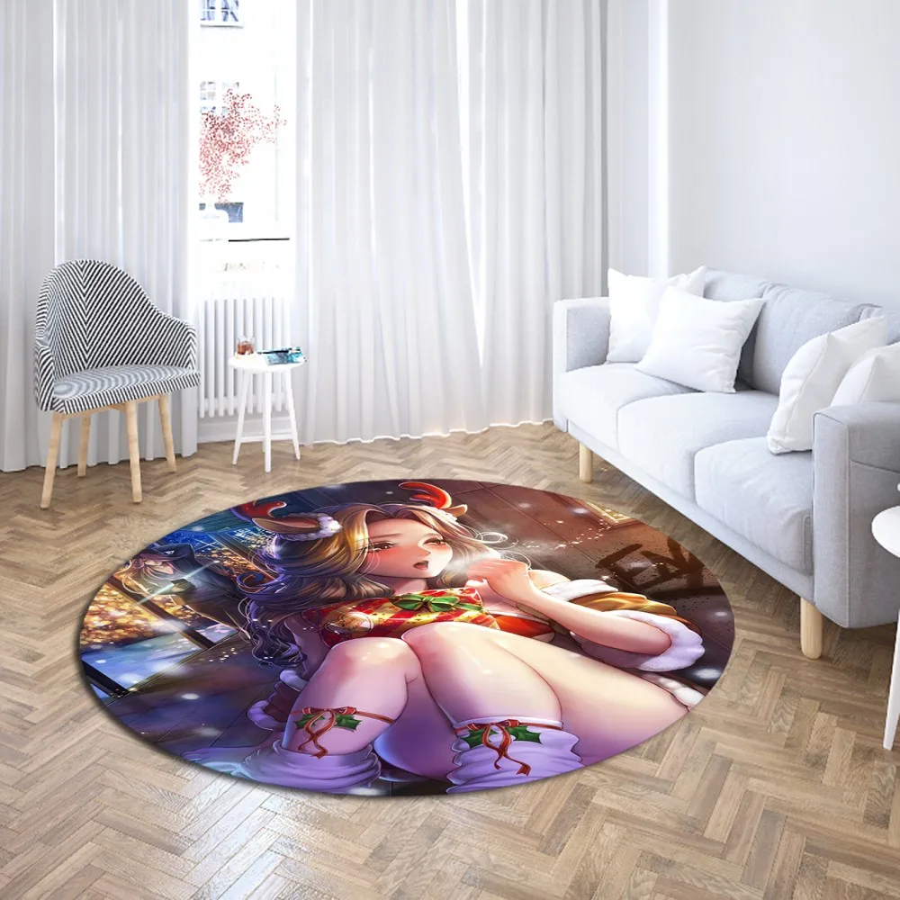 Сексуальное бикини девушки круглый ковер 3D принт в стиле японского аниме ковры