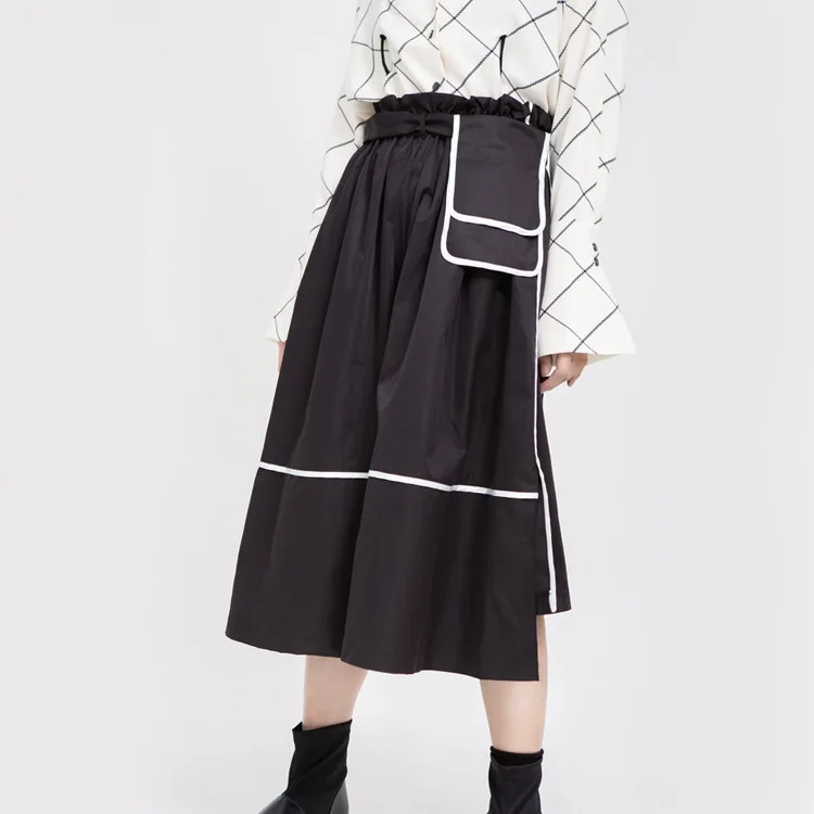 VM Женская юбка Цвет одинаковая нерегулярные юбки с высокой талией черное