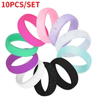 10pcsset sports silicone ring 10 color for women rubber bands hypoallergenic flexible finger rings