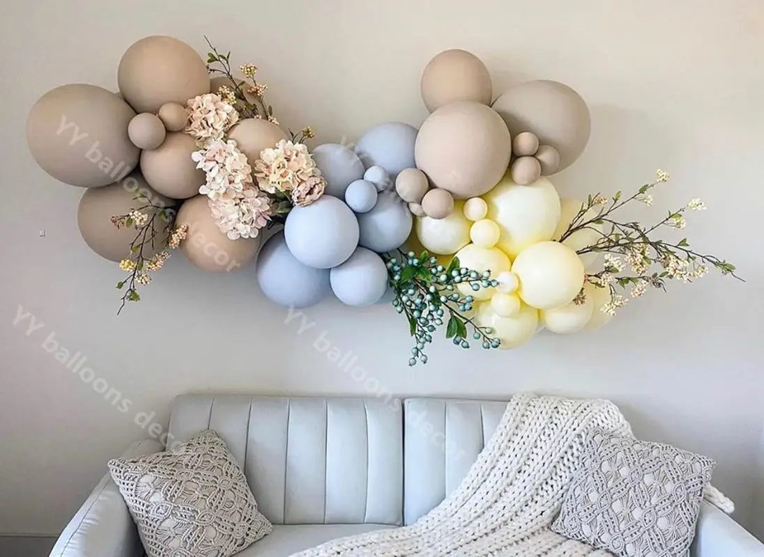 

Воздушные шары гирлянда арочный комплект DIY голубой желтый клипсы для воздушных шаров, цепь для мальчиков и девочек, на день рождения вечерн...