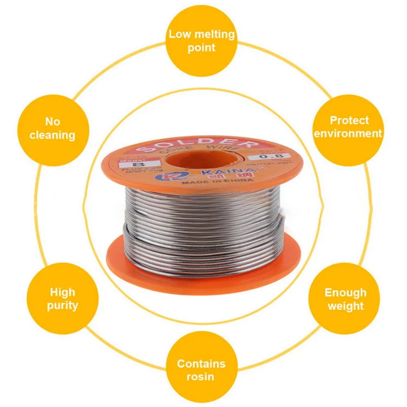 0.5/0.6/0.8/1.0mm 50/100g Welding Wire Roll FLUX 2.0% 45FT Tin Lead Melt Rosin Core Solder Soldering New | Инструменты
