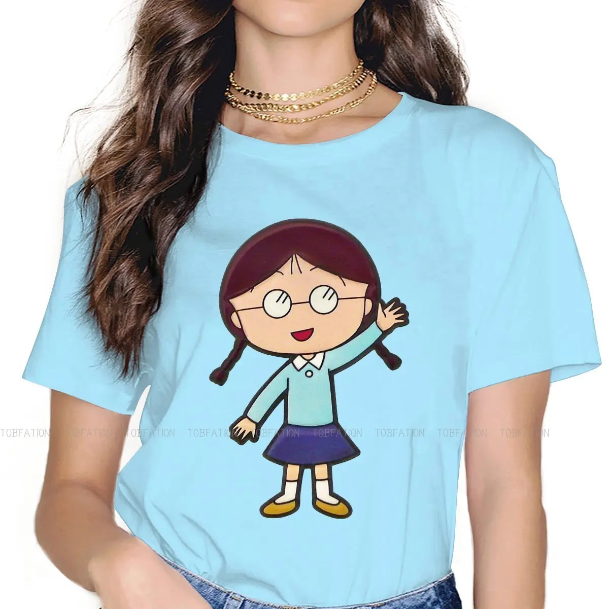 

Tamae Honami Women Tshirts Chibi Maruko-chan Anime Gothic Vintage Female Clothing Big size Cotton Graphic Tops