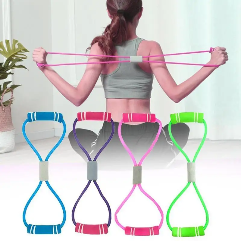 Gelang Yoga Mini Elastis untuk Kebugaran Band Resistensi Band Latihan Perpanjangan Karet Peralatan Rumah Pilates Bar Band Latihan