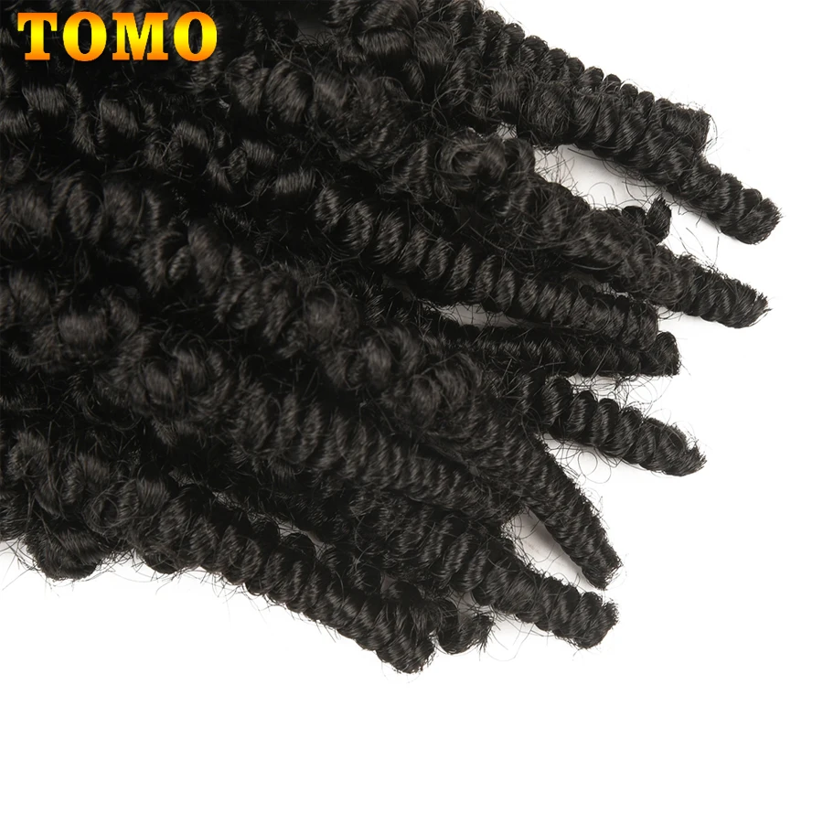 

TOMO Pre-Twisted Spring Twist Hair Short Curly Bomb Braids 8Inch Synthetic Fluffy Passion Twist Crochet Braiding Hair 15Roots