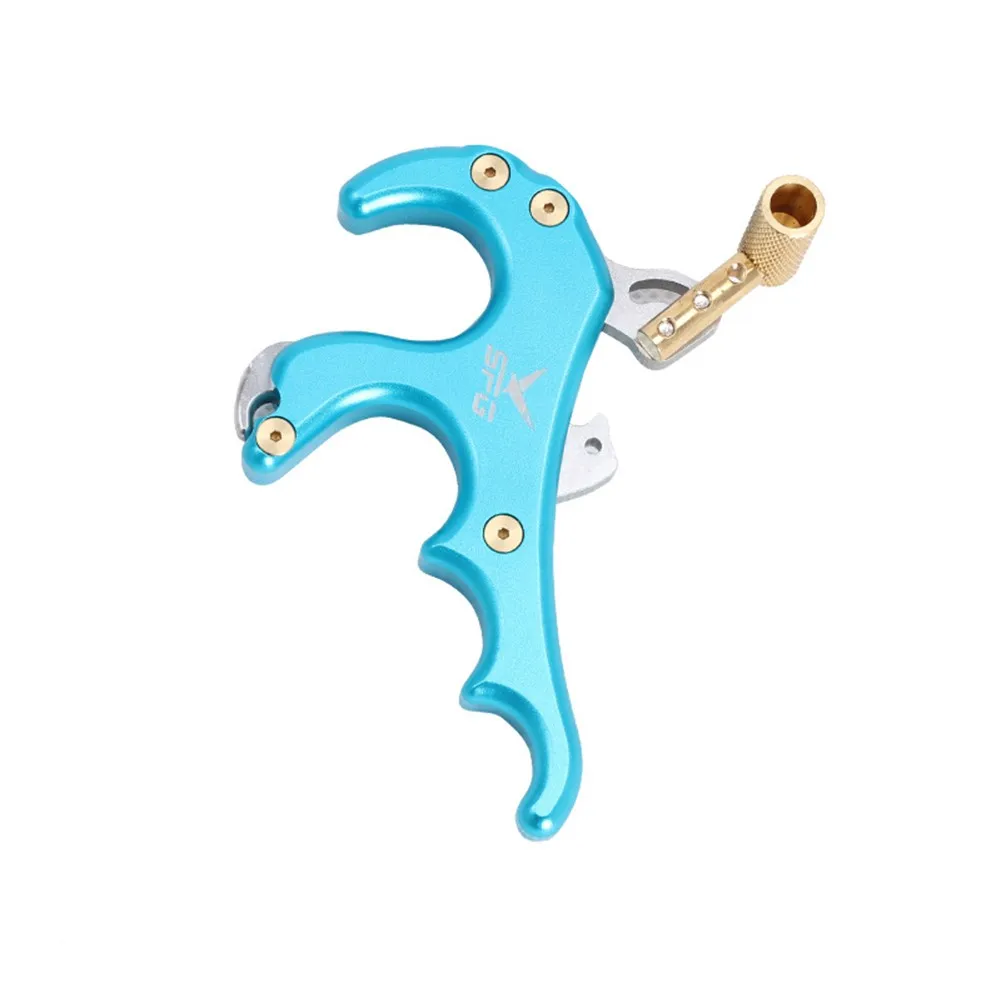 

4 Finger Aluminum Bow Release Aid Automatic Archery Caliper Compound Bow And Arrow Shooting Thumb Trigger Release For Target