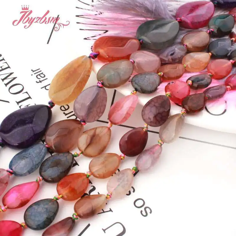 Натуральный разноцветные Агаты трещины граненного незакреплённые бусины 22x3 0/15x20