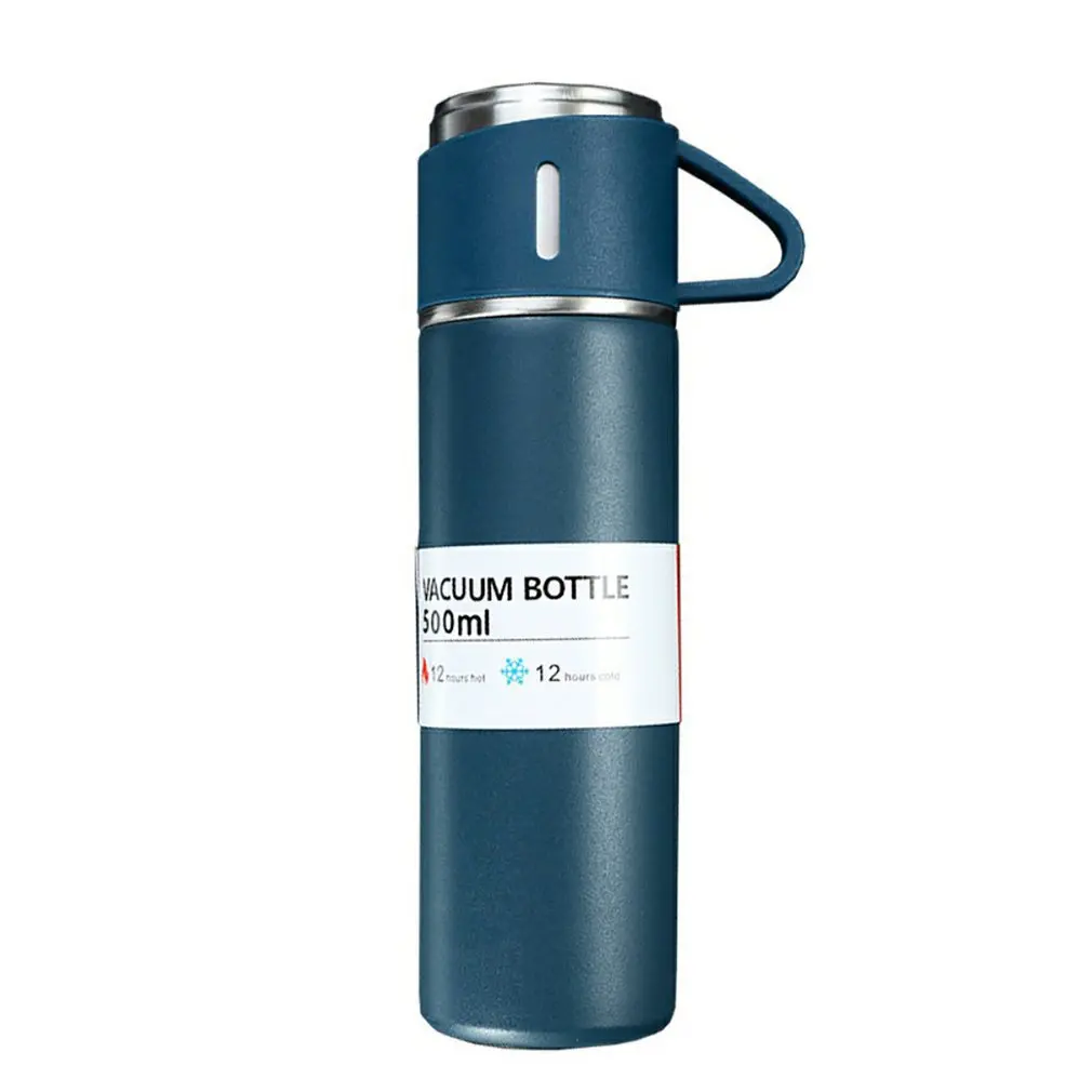 

Water Bottle Bullet Double-Layer Stainless Steel Vacuum Thermos Coffee Tumbler Travel Mug 500Ml Business Trip Water Bottle