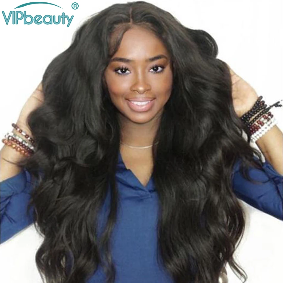 VIPbeauty 360 Кружева передние парики с детскими волосами бразильские волнистые волосы Remy парики из натуральных волос на возраст от 10 до 24 дюймов