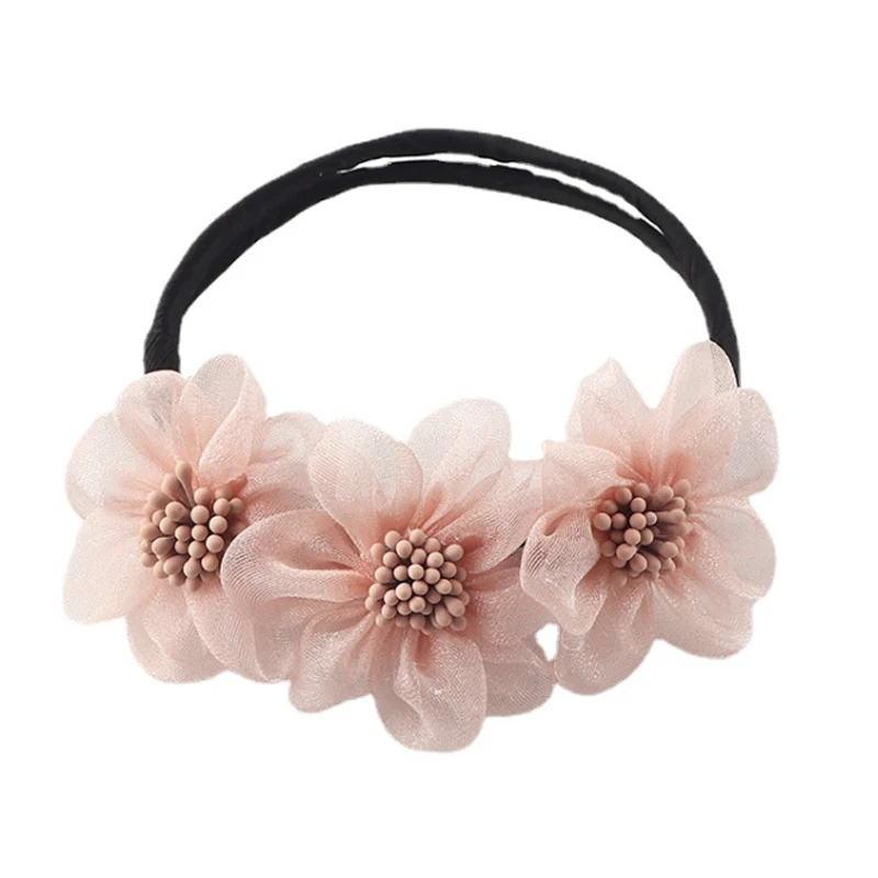 

Flower Hair Accessories Magic Bun Maker Girl Donut Device Quick Messy Women Pearl Hair Bands French DIY Hairstyle Headband Tools